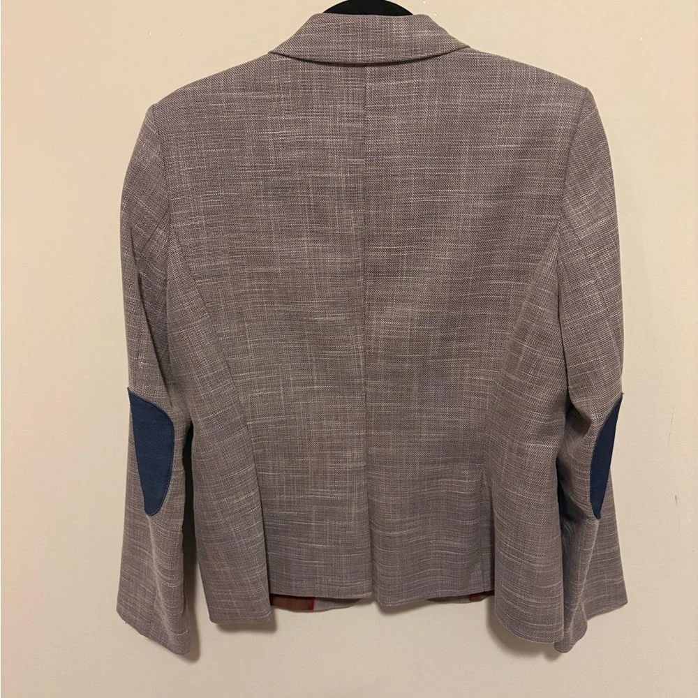 Tommy Hilfiger Multi-Color Blazer with Navy Elbow Patches - Picture 2 of 4